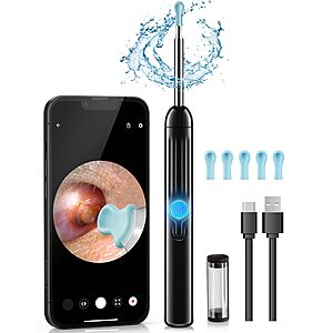 JEGOAT Ear Wax Removal Tool Kit w/ HD Camera & LED Lights