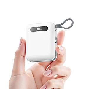 SIXTHGU 10000mAh USB Type-C Power Bank w/ 2 Built-in Cables $11.85 + Free S&H