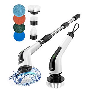 Bomves 5000mAh Cordless Electric Spin Scrubber w/ 8 Brush Heads $20 + Free S&H