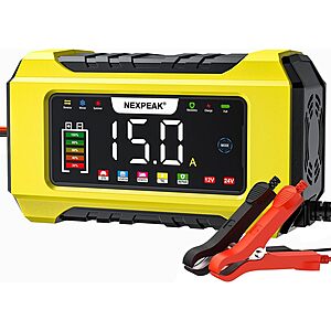 Prime Members: NEXPEAK 15A Smart 12V/24V LiFePO4 Battery Charger & Maintainer $22.40 + Free S&H