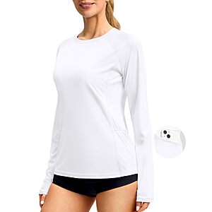 Viodia Women's UPF 50+ Long Sleeve Rash Guard Swim Shirt w/ Pockets