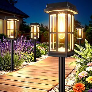 8-Pk Ahaorigin Solar Pathway Lights w/ 2 Lighting Modes