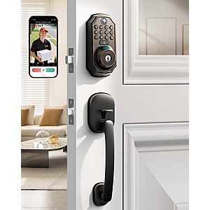 ARPHA WiFi Smart Lock w/ Camera, Keyless Entry Deadbolt w/ Handle Set (Various) from $65 + Free S&H