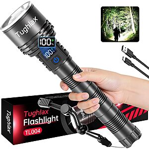 Tughlax 5-Mode Rechargeable LED Flashlight w/ LCD Display