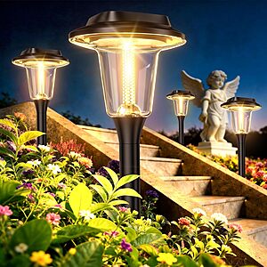 8-Pk BUCASA Outdoor IP65 Solar Pathway Lights $26 + Free S&H