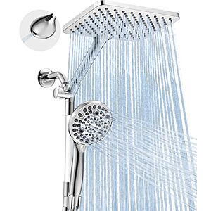 2-in-1 MakeFit Dual Handheld Shower Head Combo w/ 10 Modes (Chrome) $29 + Free S&H