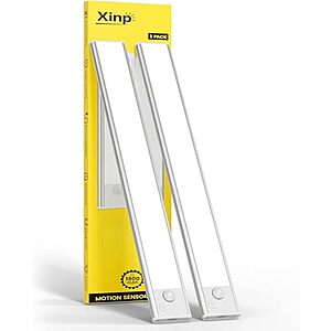 2-pk 7.8" Xinp Rechargeable Under Cabinet Lights w/ Motion Sensor & Dimmable LED