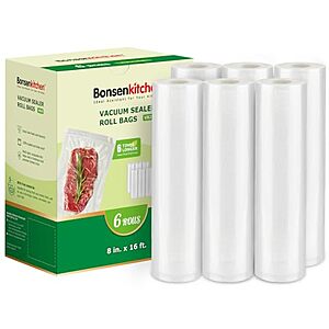 6-Ct Bonsenkitchen 8" x 16' Vacuum Sealer Rolls