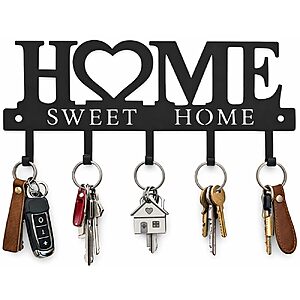 9.8" Conwithna Sweet Home Metal Key Holder Hooks Organizer