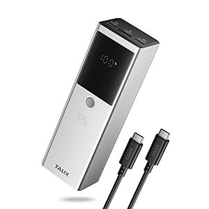 3-Port TALIX 12800mAh 125W Laptop Power Bank w/ 240W USB-C Cable $23 + Free S&H