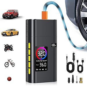 Prime: AIPOWAY 180PSI Cordless Portable Tire Inflator w/ 6000mAh Power Bank $13.50 + Free S&H