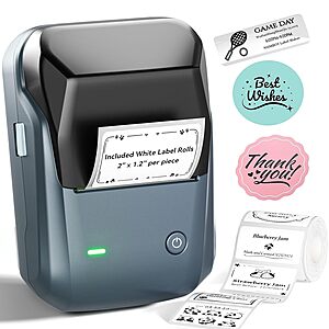 NIIMBOT B1 Thermal Label Printer w/ 230-Ct 2" x 1.18" Labels