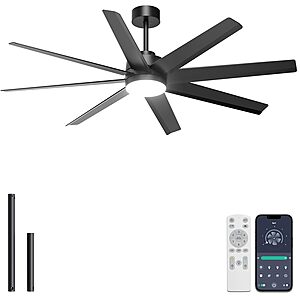 Prime Members: 60" Ohniyou Ceiling Fan w/ Dimmable Light & Remote (3 Colors) $79 + Free S&H