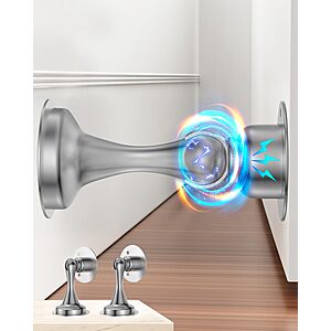 2-Pk Winonly Magnetic Door Stop Holders (Silver)
