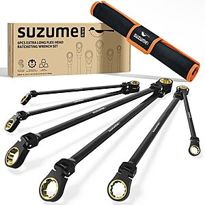 6-pc Suzume Extra Long Flex Head Ratcheting Wrench Set (8-19mm) $36.30 + Free S&H