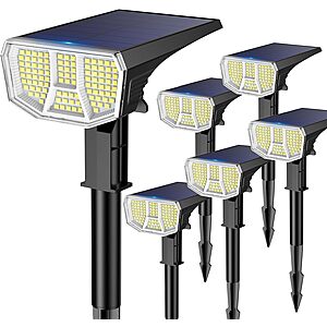Prime Members: 6-Pk LETMY Outdoor Solar LED Stake Spot Lights $18.45 + Free S&H