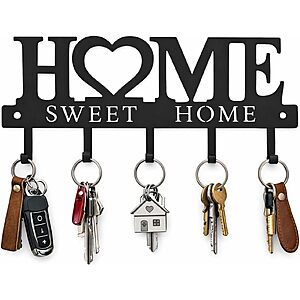 9.8" Conwithna Sweet Home Metal Key Holder Hooks Organizer