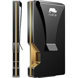 Furid Slim RFID Metal Card Wallet w/ Money Clip