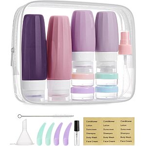 18-Pc BAGSMART Travel Toiletry Container Set (Various)