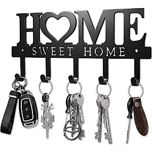 9.8" Conwithna Sweet Home Metal Key Holder Hooks Organizer