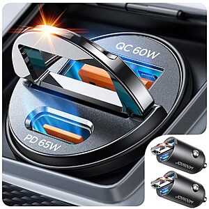 Prime Members: 2-Pk JOYROOM 2-Port up to 125W Car Charger $11 + Free S&H