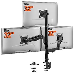 PUTORSEN Triple Monitor Desk Mount for up to 32" Screens w/ Gas Spring Arms $56 + Free S&H
