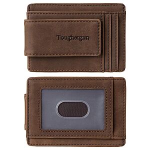 Toughergun Men's Slim RFID-Blocking Wallet w/ Money Clip