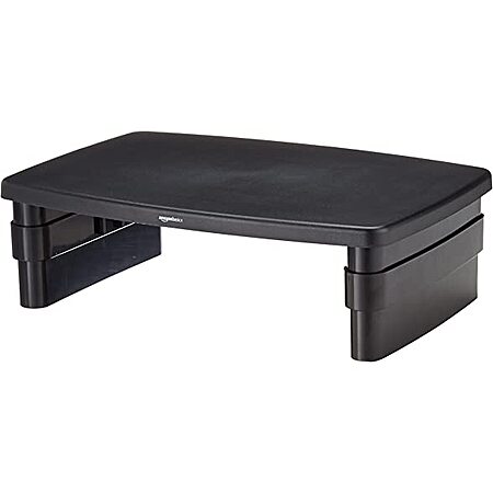 Amazon Basics Adjustable Computer Monitor Riser Desk Stand (Black) $7.99 + Free Shipping w/ Prime