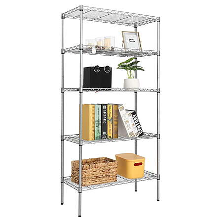 5-Tier Ktaxon Wire Shelving Unit Storage Rack (Silver Gray, 30" x 14" x 60")  $36.99 + Free Shipping