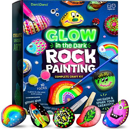 Dan&Darci Kids Glow in the Dark Rock Painting Kit $9.49 + Free Shipping w/ Prime or on $35+