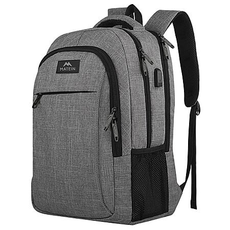 Matein 15.6" Travel Laptop Backpack (Grey) $17.15 + Free Shipping w/ Prime or on $35+