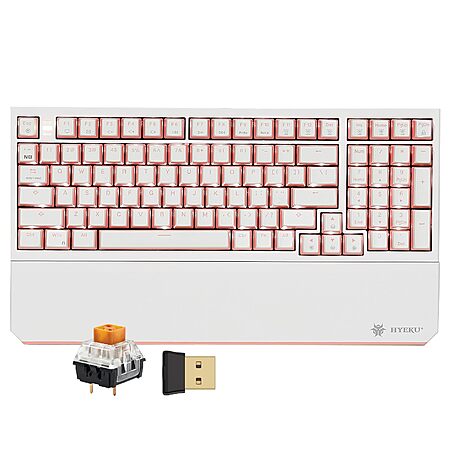 99-Key Hexgears X4 Wireless Mechanical Keyboard w/ Wrist Rest, Pudding Keycaps & Tactile Switch (White/Pink) $19.99 + Free Shipping w/ Prime or on $35+