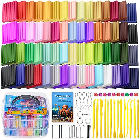 60-Color 0.7-Oz Polymer Modeling Clay Starter Kit w/ Tools and Accessories $8.99 + Free Shipping w/ Prime or on $35+
