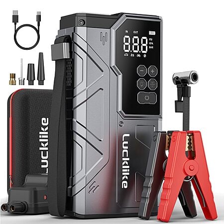 Lucklike W210 12V 6000A Peak Car Jump Starter with Air Compressor $35 + Free Shipping