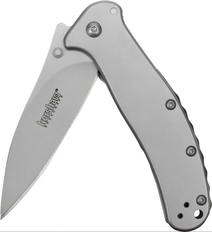 (5-star reviews on Amazon from over 1k customers) Kershaw Zing SS Pocketknife, 3" Stainless Steel Blade, Assisted Thumb-Stud and Flipper Opening EDC - Flips open and lock - $14.99