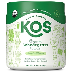 KOS Organic Wheatgrass Powder - Vegan Superfood Booster, Gluten Free, Non GMO - 1.9 oz, 20 Servings - Walmart.com - $  5.00