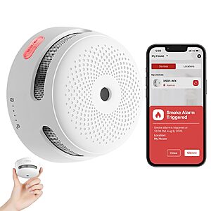 Smart Smoke Detector with Replaceable Battery $  19.99 + Free Shipping w/ Prime