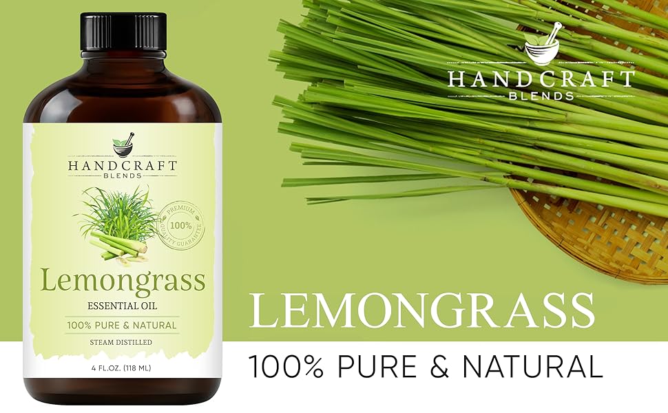 Limited-time deal: Handcraft Blends Lemongrass Essential Oil - 100% Pure and Natural - Premium Therapeutic Grade with Premium Glass Dropper - Huge 4 fl. Oz  - $9.98