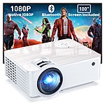 GROVIEW 1080P Bluetooth Projector w/100&quot; Screen $59.99 +Free Shipping