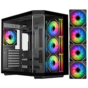DIYPC ARGB-N3-BK Black USB3.0/ Type C Tempered Glass E-ATX /ATX Gaming Computer Case w/ 3 x Tempered Glass Panel and 4 x ARGB PWM Fans (Pre-Installed) $68.97 + Free Shipping