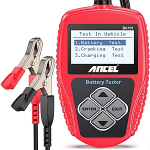 ANCEL BA101 12V Car Battery Tester w/ 100-2000 CCA Load Capacity .10