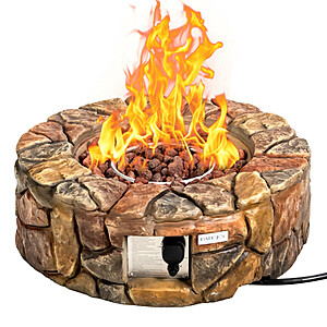 Costway 40,000 BTU Stone Gas Fire Stove Pit  $199 + Free Shipping
