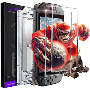 2-Pk LISEN Tempered Glass Screen Protectors for Nintendo Switch 2 w/ Alignment Kit $6 