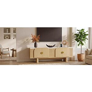 Modern TV Stand Entertainment Center for TVs Up to 65" (natural wood) $129.99 + Free Shipping