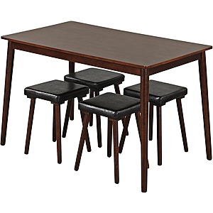 Giantex 5-Piece Dining Table Set with 4 Upholstered Stools $79.99 + Free Shipping