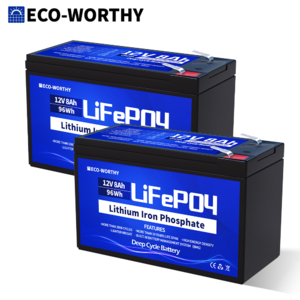 2 Pack ECO-WORTHY 102Wh 12V 8AH LiFePO4 Lithium Battery for UPS $40 + Free Shipping $39.99