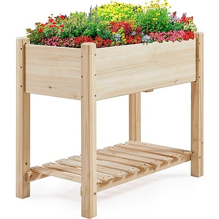 Yaheetech 34" x 18" x 30" Raised Garden Bed w/ Storage Shelf $44.99 + Free Shipping