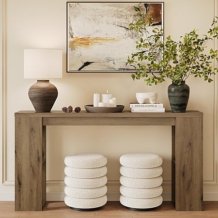 RoyalCraft 63'' Long Console Table, Farmhouse Entryway Table with Storage $69.99 + Free Shipping