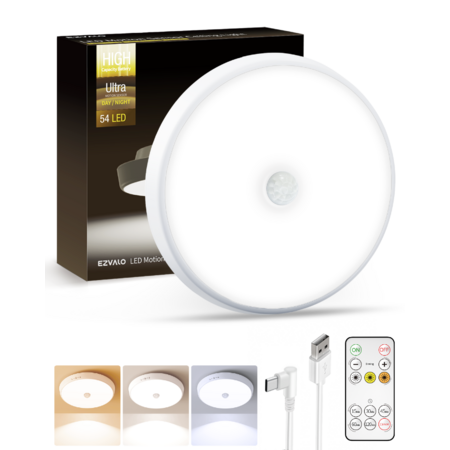 EZVALO 7.1inch 10000mAh Remote Control Dimmable LED Motion Sensor Light $14.99 + Free Shipping w/Prime or $35+