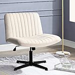 PUKAMI Criss Cross Chair,Armless Cross Legged Office Desk Chair No Wheels,Fabric Padded Modern Swivel Height Adjustable $49.99